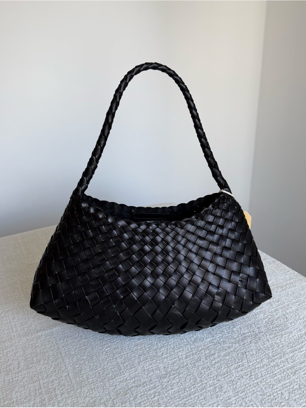Dragon Diffusion Rosanna Black Woven Leather Shoulder Bag - Picture 2 of 7